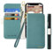 Butnyeoe Cover per iPhone XR Case,Custodia iPhone XR Libro,Trama Litchi PU Pelle Protettiva Portafoglio Flip/Folio Wallet Case Con Slot per Schede e Magnetica Supporto,Verde/Lago Blu