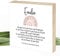 Wunderpixel® Holzbild Taufspruch mit Regenbogen Segen-Spruch rosa - personalisiert mit Namen, 15x15x2cm zum Hinstellen/Aufhängen, Fotodruck, Spruch auf Holz, Wand-Bild Aufsteller Zuhause Dekoration