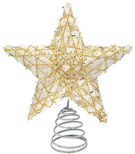 Stern Christbaumspitze, Weihnachtsbaumspitze Stern, Weihnachtsbaum Topper Stern, Baumspitze Goldene Stern, Aufstecker Tannenbaumspitze für Weihnachtsbaum Xmas Party Deko Innen(Gold)