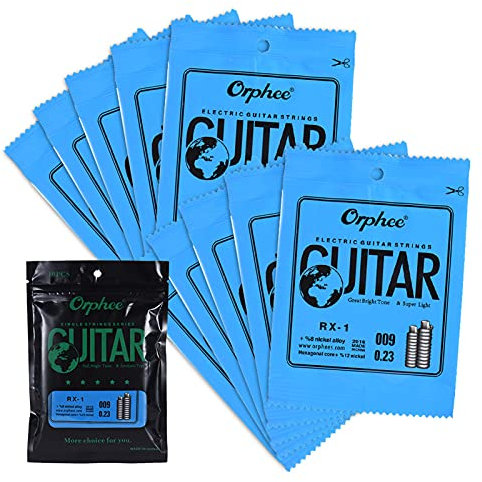 Single String Replacement,KOCAN RX-1 Corda Singola di Ricambio per Chitarra Elettrica 1a Corda Mi (.009) Confezione da 10 Lega di Nichel Tensione Super Leggera 85cm