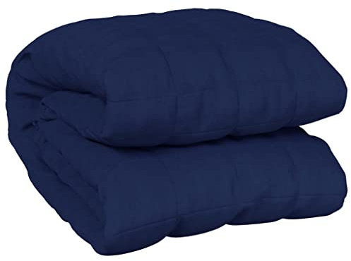 vidaXL Gewichtsdecke Therapiedecke Schwere Decke Schlafhilfe Entspannungsdecke Einschlafhilfe Schwerkraftdecke Blau 122x183cm 9kg Stoff