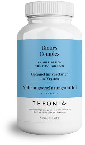 Complément alimentaire Complexe de probiotique de Theonia - 7 souches puissantes avec 20 milliards d’UFC par dose journalière - système immunitaire, la digestion et la santé de la peau - 60 gélules