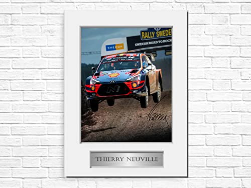 Generic Thierry Neuville World Rally Wrc Driver signiertes Foto Display Poster Mount A4