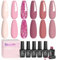 Beetles UV Gel Nagellack Set - 6 Farben Maniküre Kit Pink Klassisches Nude Rosa Glitzer Pastell LED Nail Lamp Gel Nagellack Nagelkunst Nageldesign Geschenk für Frauen Anfänger Nail Art