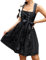 KOJOOIN Damen Dirndl 2tlg. Midi Trachtenkleid Kurz Dirndlkleid mit Dirndlschürze für Oktoberfest Schwarz B(High-End) 44
