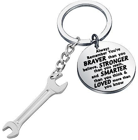 BNQL Spanner Wrench Keychain Spanner Gifts Machinist Gift Mini Wrench Key Ring Keychain Tool Wrench Metal Spanner Keychain (Spanner Wrench Keychain)