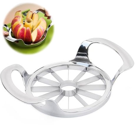 Coupe-pommes - 1 pièce - 12 lames en acier inoxydable - Dénoyauteur de pommes - Coupe-fruits - Avec poignée - Pour la maison et la cuisine