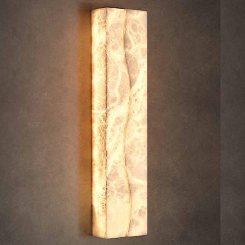 TRIVIDHA Marmor-Wandleuchte Mit Bogenriss, Quadratische Wandleuchte Aus Weißem Stein, Beleuchtung, 18 W, Dimmbare Wandmontage-Beleuchtung, Alabaster-Wandleuchten Für Flur, Lobby, Schlafzimmer