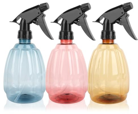 RISVOWO 3PCS Flacons Pulverisateur Vaporisateur 500 ml Bouteilles en Plastique, Spray Réutilisable, Bouteille Vaporisateur d'Eau, Flacon Pompe Vides pour Nettoyage, Plantes, Jardinage, Coiffeur