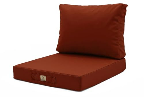 deco arts Coussins pour Salon de Jardin Déhoussable - Coussins extérieur - 60x60 cm - Coussin de Remplacement pour Fauteuil, Banc & Chaise d'extérieur - Imperméable & Confortable - Terracotta