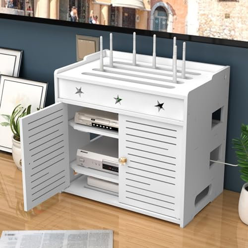 Router Cover And Power Strip Organizer Perfect For Home And Office WiFi Internet Wireless Device Power Wire Holder Storage Box Need Assembly