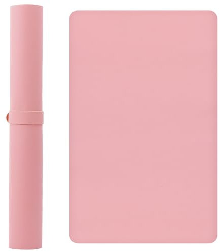 PTJJXA Nail Mat, Foldable Nail Arm Rest Cushion, Waterproof Manicure Hand Rest Desk Mat, Wear Resistant Soft PU Leather Nail Art Table Mat, Non-Fading Nail Hand Pad Easy to Clean 60x40cm (Pink)