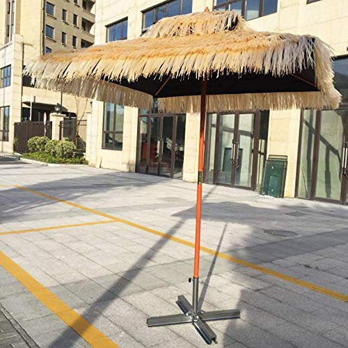CMJSGG Sombrilla de jardín Sombrilla de Madera para Playa y Patio | Cuadrado 1,8x1,8m | Simulación de sombrilla de Paja para jardín/balcón/terraza/Patio | Altura 2,4 m | - Sin b