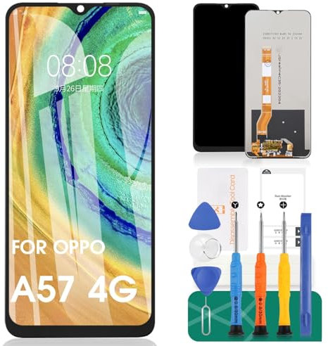 Pantalla LCD Oppo A57S para Oppo A17, pantalla táctil para Oppo A17K, digitalizador para Oppo A57 4G, reemplazo de pantalla para Oppo A77 4G, kits de reparación para Oppo A77S LCD (negro)