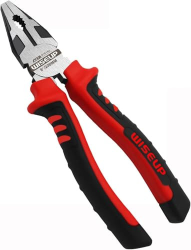 WISEUP Pinces combinées électriques de 20,32 cm en chrome chromé diagonal avec coupe latérale à haut levier en cuivre, aluminium, vis