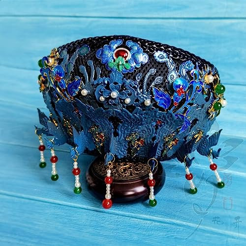 Krone, Königskrone, Tiara, Kronen for Frauen, Prinzessinnenkrone, Haarschmuck, Kronen-Tiaras for Frauen, Qing-Dynastie-Kaiserin und kleine Prinzessin, Haar-Tiara, Qitou-Hut for Drama, Ruyi's Königspal