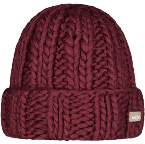 Barts Rote Mütze Hermitta Beanie Burgundy Big Strick aus weichem isländischem Garn, rot, Einheitsgröße