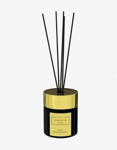 Aroma Diffuser Aromatherapie Premium Edition 150ml (6 Stäbchen) Champagner Gold