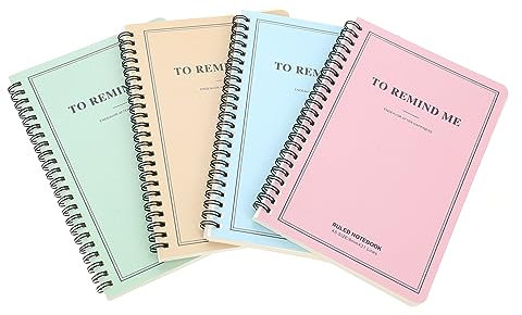 Operitacx 4pezzi Blocchi Note Spirale Spessa Per Studenti Diari e Appunti Portatili Per Casa Ufficio e Scuola