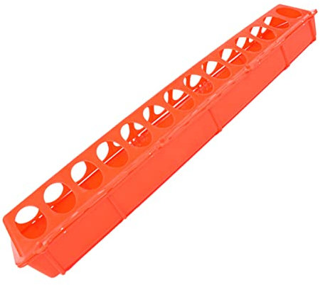 3st Langer Trog Wachtel-Feeder Anti-Drop-futtertrog Taubenfutter Hühnerfutterautomaten Kein Abfall Taubenkäfigfutter Vogelhäuschen Groß Vogeltränkenhalterung An Deck Rot Plastik BESPORTBLE