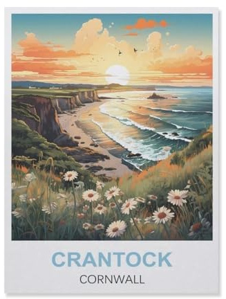 Jigsaw Puzzles for Adults 1000 Piece,Crantock Cornwall,Educational Games Brain Challenge Jigsaw Puzzles for Adult Kids(38x26cm)-ES96