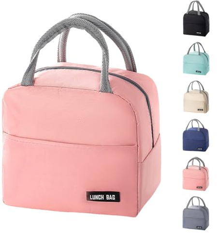 SUOXU Lunchtasche, Isoliertasche, Lunchbox-Tasche, Mini-wasserdichte Lunchtasche (Pink-01)