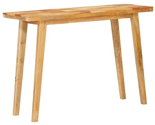 Hoopleep Esstisch Natur 100x35x75cm Massivholz Mango, rustikaler Holztisch für Esszimmer, Küche, Kleiner Raum, Stabiler Küchentisch