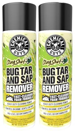 Chemical Guys Bug, Sap & Tar Remover, Fast Acting Pre Wash Cleaner for Cars, Trucks & SUVs, Removes Stuck On Residue, Road Film, Bug Splatter, Tree Sap, Grime, Spray, 2 Pack - 15 Fl Oz Each