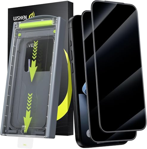 WSKEN for iPhone 17e/16e/14/13 Pro/13 Privacy Screen Protector - [Auto Dust-Elimination]InvisibleFull Coverage 9H+ Tempered Glass, Anti-Glare&Anti Fingerprint, Anti Reflection,Bubble Free,Anti Scratch