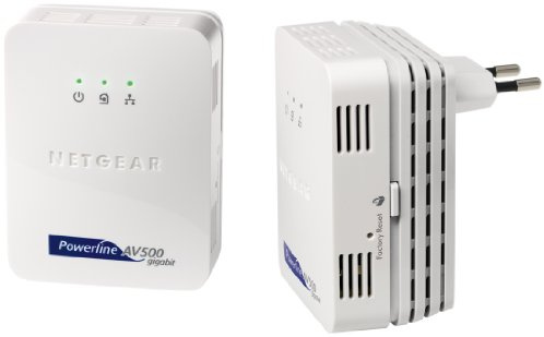 Netgear XAVB5001-100PES Pack de 2 Adaptateurs CPL Ethernet Powerline 500 Mbit/s Homeplug AV