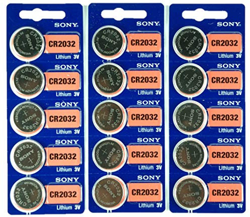 Sony CR2032 Lithium-Knopfbatterie, 3 V, 2032, 15 Stück