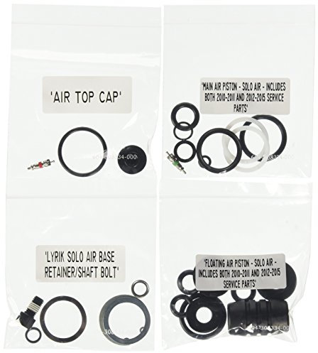 RockShox Service Kit SoloAir Lyrik 10-15: Suspensionsservice für Lyrik 10-15 mit O-Ringen, Gleitringen, Luftventilkappen, Luftventilen, C-Clips, unteren Stoßstangen und Quetschscheibe - Schwarz