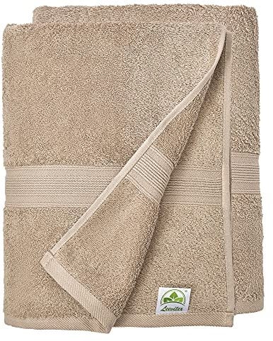 leevitex® Saunahandtuch XXL, flauschig und saugstark, 2 Saunatücher, 80 x 200 cm, Qualität 500 g/m², 100% Baumwolle - Sand