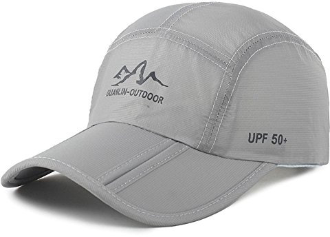 Estwell Baseball Cap, Basecap Herren Damen Baseball Kappen Baseballmütze Faltbarer Verstellbar Baseballkappe für Draussen, Sport und Reisen(B-hell grau)