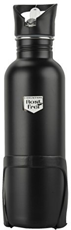 Fischer Erwachsene Trinkflasche Edelstahl m Halter sw 750ml, schwarz, 750 ml