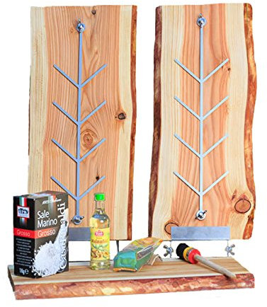 Flammlachsbrett, Räucherbrett, Flammlachs Brett aus dt. Lärche. Geeignet für Kugelgrills,Outdoor Grill und natürlich zum Verschenken ! (2, Lärche rustikal Super Set)