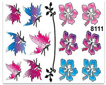 Quattroerre 8111 Sticker Blumen und Schmetterlinge