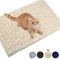 VIVAGLORY Cat Litter Mat, Litter Trapping Mat, 90 × 64cm Cat Kitty Litter Rug with Waterproof Back, Super Soft for Cat's Paws, Machine Washable, Beige