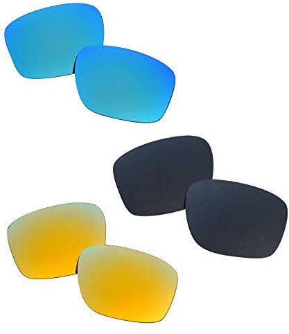 SOODASE Pour Oakley Sliver Des lunettes de soleil Bleu/Noir/Doré Verres de remplacement polarisés