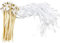 CODOHI 50er Pack Band Zauberstäbe Hochzeit Luftschlangen mit Glocken, Seidenfee Stab Party Favors für Hochzeit Baby Shower Party Aktivitäten Feiertagsfeier (weiße Spitze)