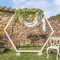 Arche Mariage - Grande Arche de Mariage Bois Hexagonale 2M - pour décoration de Mariage/Anniversaire - Kit pour Ceremonie Laique - Montage Facile - Stock en France