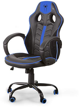 Home Heavenly®- Silla Gaming Spider-S, Silla de Oficina, sillón Gamer ergonómico, Giratorio Asiento Regulable en Altura (Azul)