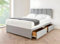 Divan Beds Deals | Grey Suede Fabric Divan Bed | Vertical Liner Headboard Bed | 10 Inch Spring Memory Foam Mattress and 2 Storage Drawers (4FT Small Double)
