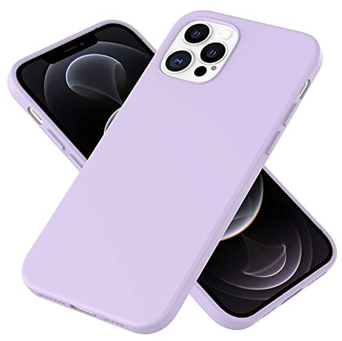 NALIA Morbido Cover in Silicone compatibile con iPhone 12 Pro Max Custodia, Protettiva Copertura Resistente allo Sporco con Microflusso, Soft Gomma Case Rugged Skin Antiurto, Colore:Viola