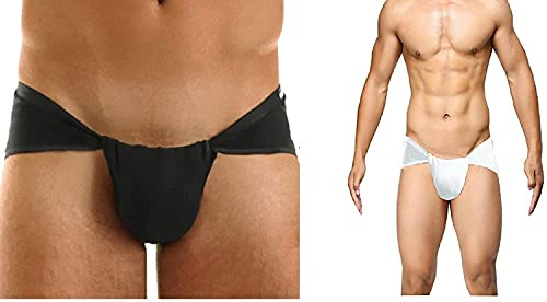 Online India 4 Stück indische traditionelle Unterwäsche Langot Lankot Lendentuch Supporter Lendenschurz Baumwolle Mehrfarbig – (2 weiße Farbe + 2 schwarze Farbe), Mehrfarbig, Weiß, 0