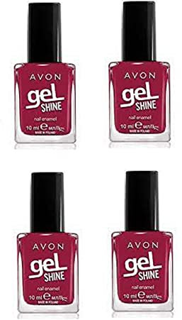 Pack of 4 Avon Gel Shine Nail Enamel Racing Hearts 4 x 10ml by Avon