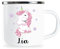 Mug pour enfants personnalisé avec nom et motif joli licorne mug en émail cadeaux individuels enfant fille anniversaire idée de cadeau pour enfants garçon mug en métal tasse en émail
