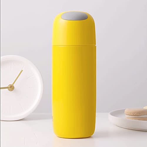 QHLOM Bottiglia d'Acqua Isolata Sottovuoto Bottiglia per Acqua Isolata Termica 316 Acciaio Inossidabile Grande capacità 450 Ml 15.2 Oz Thermos (Color : Yellow)