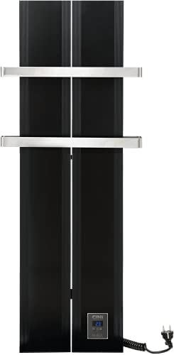 Finesa D scaldasalviette Elettrico Bagno 1000 x 408 cm,termoarredo Elettrico, termostato Digitale 400-1200 W, di Colore Nero