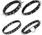 4 Stück PU Leder Choker Schwarze Herz Choker Nieten Halsband Verstellbarer Punk Gothic Choker Halskette Damen Mädchen Halloween Anime Party Kleidungs Zubehör